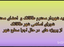 بازدید شهردار شهر طاقانک جناب آقای مهندس داود امیری واعضای محترم شورای اسلامی از پروژه های عمرانی در حال انجام