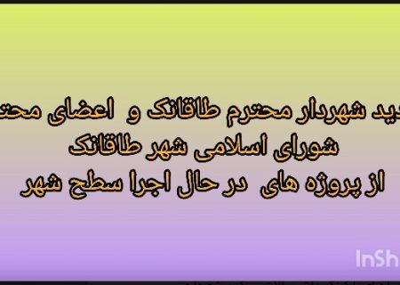 بازدید شهردار شهر طاقانک جناب آقای مهندس داود امیری واعضای محترم شورای اسلامی از پروژه های عمرانی در حال انجام