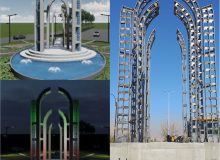 طراحی،ساخت ،نصب وآغاز اجرای المان میدان امام حسین (ع)شهر طاقانک