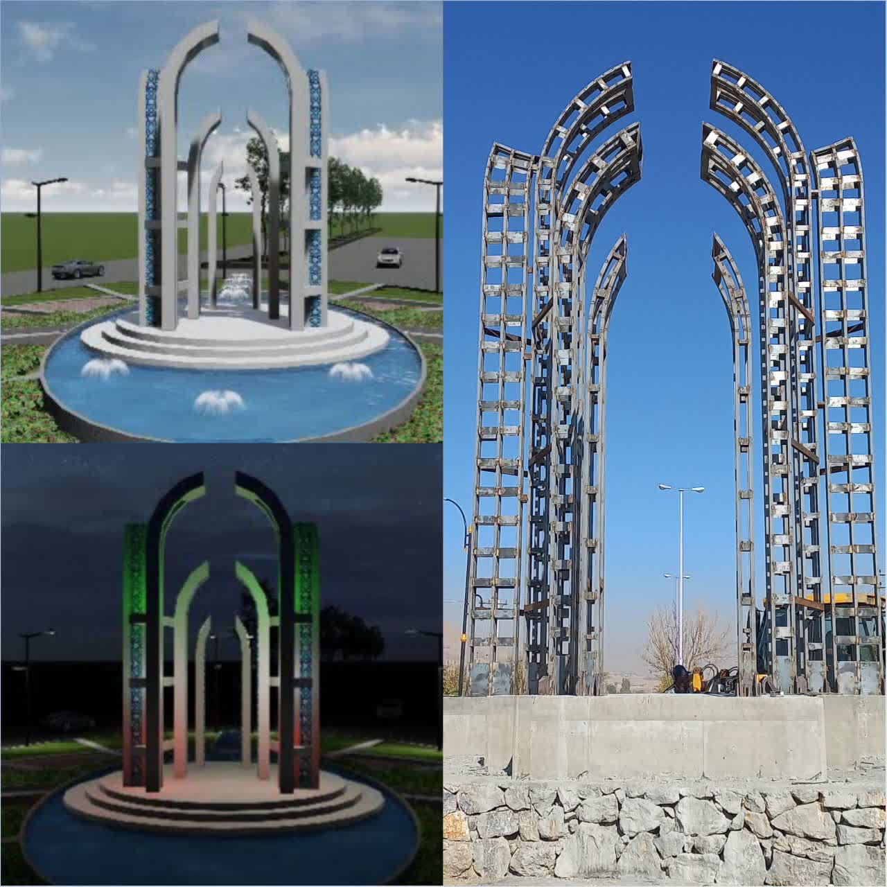 طراحی،ساخت ،نصب وآغاز اجرای المان میدان امام حسین (ع)شهر طاقانک