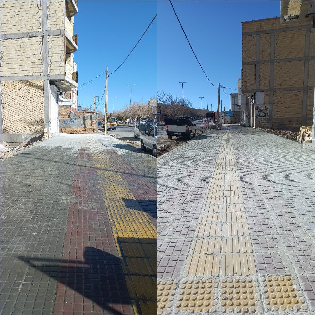 بلوک فرش پیاده روهای بلوار امام