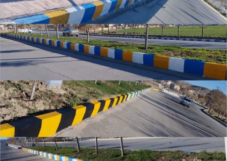 رنگ آمیزی جداول سطح شهر در راستای زیبا سازی شهری شهر طاقانک