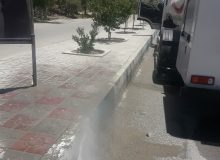 شستشوی بلوار امام جهت رنگ آمیزی