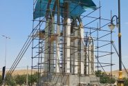 اجرای سنگ نمای  المان میدان امام حسین (ع)